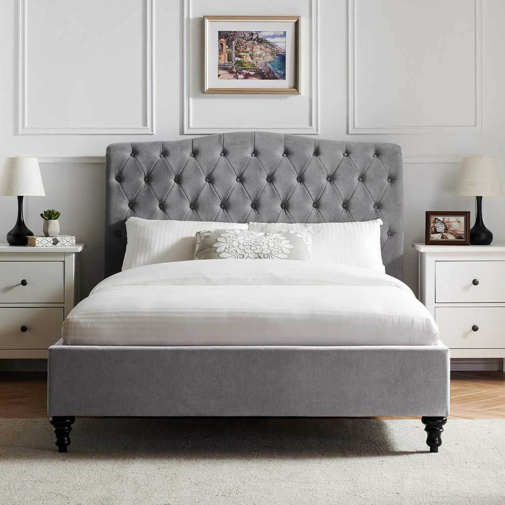 Limelight Rosa Light Grey Fabric Bed - Beds Are Uzzz
